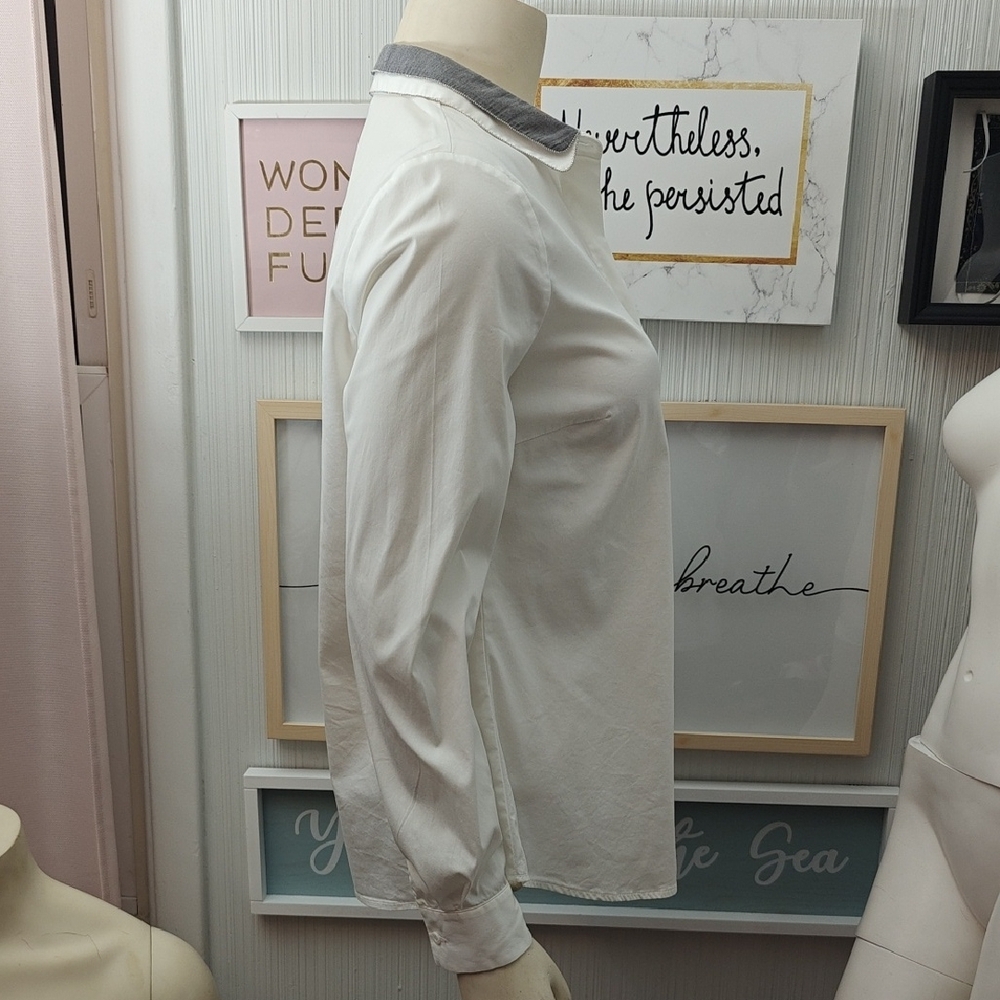 Peserico White Shirt with Gray Detail - Picture 4 of 7